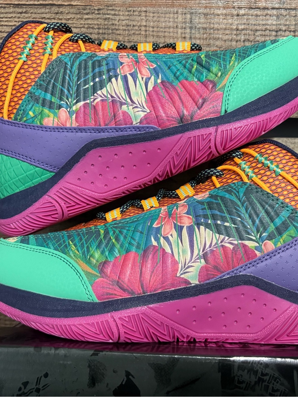 Nike And 1s Women’s Tropical Floral Athletic Sneakers - Pink, Teal & Purple